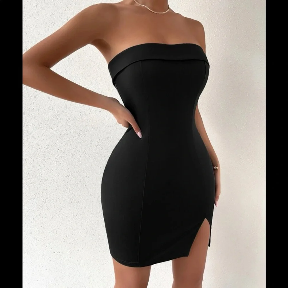 NWOT | Split Hem Tube Bodycon Dress - Picture 4 of 6